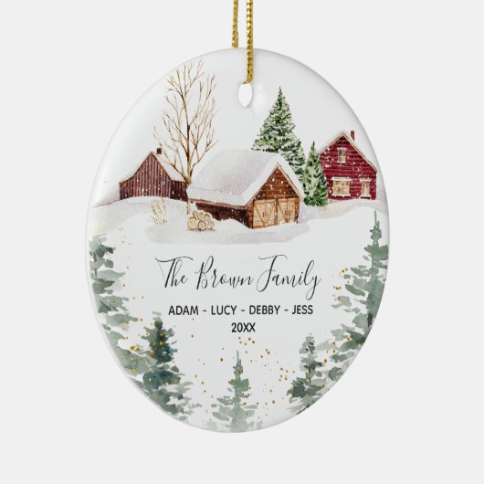 Winter Unsere ersten Weihnachten in unserem neuen Keramik Ornament (Rechts)