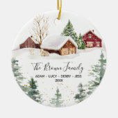 Winter Unsere ersten Weihnachten in unserem neuen Keramik Ornament (Vorne)