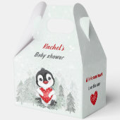 Winter Valentines Pinguin Boy Baby Dusche groß Geschenkschachtel (Vorderseite)