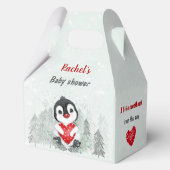 Winter Valentines Pinguin Boy Baby Dusche Medium Geschenkschachtel (Vorderseite)