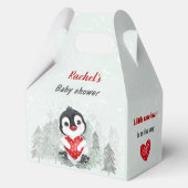 Winter Valentines Pinguin Boy Baby Dusche Medium Geschenkschachtel (Rückseite)