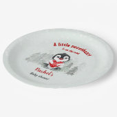 Winter Valentines Pinguin Boy Baby Dusche Pappteller (Schrägansicht)