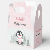 Winter Valentines Pinguin Girl Babydusche Geschenkschachtel (Geöffnet)