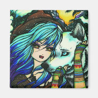 Winter Vampire Wolf Snow Girl Kunst, Dichtung und