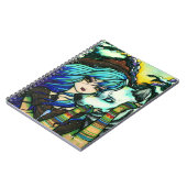 Winter Vampire Wolf Snow Mountain Girl Fantasy Art Notizblock (Linke Seite)