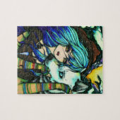 Winter-Vampirs-weißes Weihnachtsphantasie-Kunst Puzzle (Horizontal)