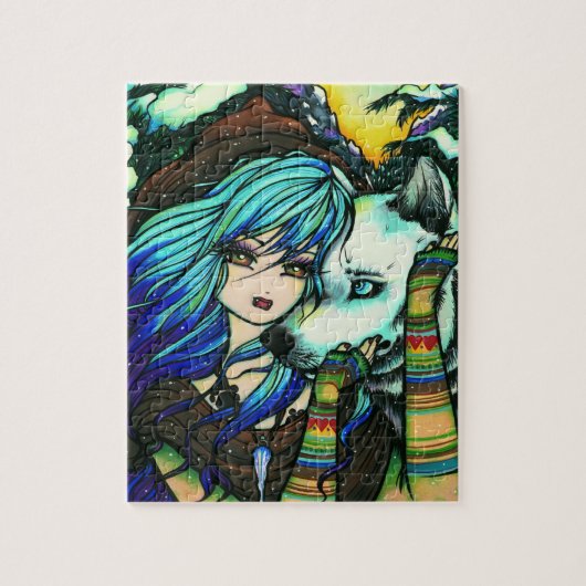 Winter-Vampirs-weißes Weihnachtsphantasie-Kunst Puzzle (Vertikal)