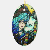 Winter-Vampirs-Wolf-Schnee-Mädchen-Kunst durch Keramikornament (Links)