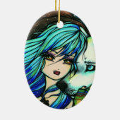 Winter-Vampirs-Wolf-Schnee-Mädchen-Kunst durch Keramikornament (Hinten)