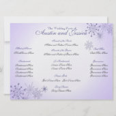 Winter-Veilchen-Schneeflocken-Hochzeitsprogramm Einladung (Rückseite)