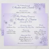 Winter-Veilchen-Schneeflocken-Hochzeitsprogramm Einladung (Vorne/Hinten)