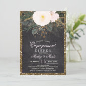 Winter Verlobung-Abendessen mit Blumenkohl Einladu Einladung (Stehend Vorderseite)