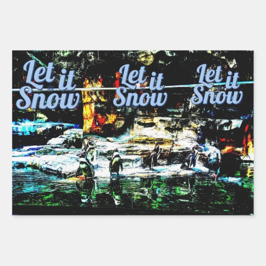 Winter-Verpackungspapier Geschenkpapier Set (Vorderseite)