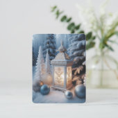 Winter Verzierte Mattierte Lantern Feiertagskarte (Stehend Vorderseite)