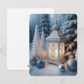 Winter Verzierte Mattierte Lantern Feiertagskarte (Vorne/Hinten)
