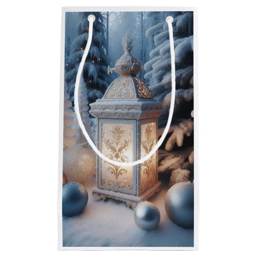 Winter Verzierte Mattierte Lantern Kleine Geschenktüte (Vorderseite)