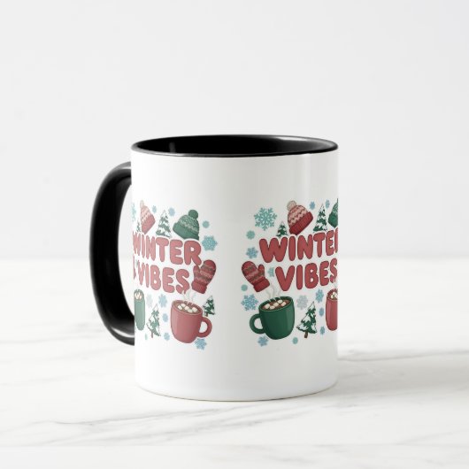 Winter Vibes" 2D puff Tasse (Vorderseite Links)