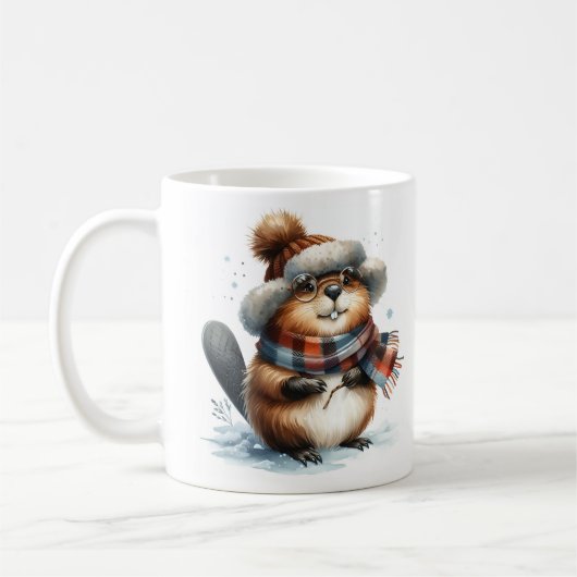 Winter Vibes Beaver - Kaffeetasse (Links)