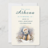 Winter vibes Ermine - Einladungskarte zum Geburtst Einladung (Vorderseite)