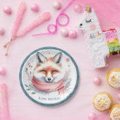 Winter Vibes Fox mit Scarf Geburtstag Pappteller (Party)