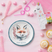 Winter Vibes Fox mit Scarf Geburtstag Pappteller (Party)