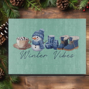 Winter-Vibes Freundlicher Schneemann Schneidebrett