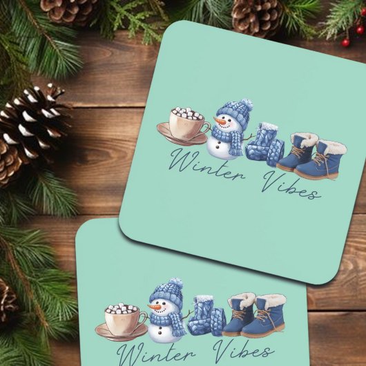 Winter Vibes Friendly Snowman Getränkeuntersetzer