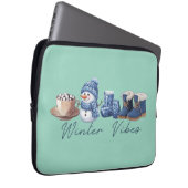 Winter Vibes Friendly Snowman Laptopschutzhülle (Vorne Rechts)