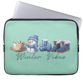 Winter Vibes Friendly Snowman Laptopschutzhülle (Vorderseite)