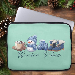 Winter Vibes Friendly Snowman Laptopschutzhülle