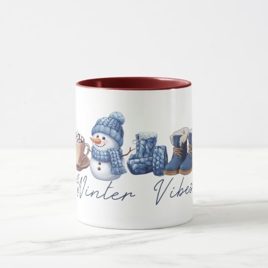 Winter Vibes Friendly Snowman Tasse (Zentrum)