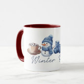 Winter Vibes Friendly Snowman Tasse (Vorderseite Links)