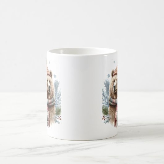 Winter Vibes Grizzly Bear - Kaffeetasse (Mittel)