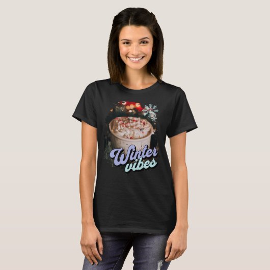 Winter Vibes Hot Cocoa T-Shirt (Vorne ganz)
