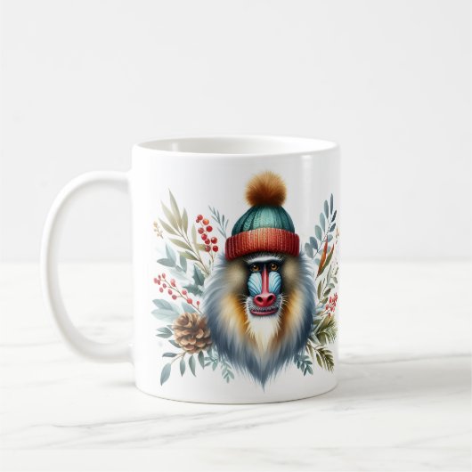 Winter Vibes Mandrill Monkey - Kaffeetasse (Links)