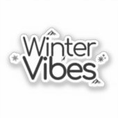 Winter Vibes - Minimalistische Schneeflocke und Be Aufkleber (Vorderseite)