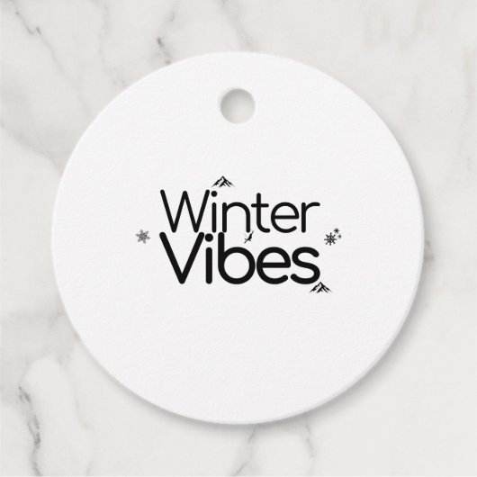 Winter Vibes - Minimalistische Schneeflocke und Be Geschenkanhänger (Vorderseite)