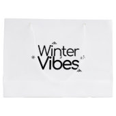 Winter Vibes - Minimalistische Schneeflocke und Be Große Geschenktüte (Rückseite)