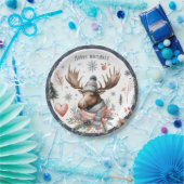 Winter Vibes Moose - Geburtstag Pappteller (Party)