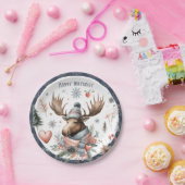 Winter Vibes Moose - Geburtstag Pappteller (Party)