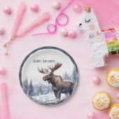 Winter Vibes Moose - Geburtstag Pappteller (Party)
