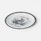 Winter Vibes Mouse - Geburtstag Pappteller (Schrägansicht)