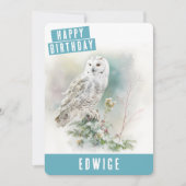 Winter vibes Owl Geburtstagskarte Feiertagskarte (Vorderseite)