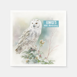 Winter vibes Owl - Geburtstagsparty - Serviette