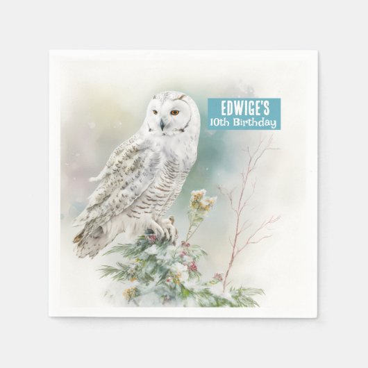 Winter vibes Owl - Geburtstagsparty - Serviette (Vorderseite)