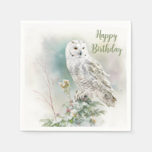 Winter vibes Owl - Geburtstagsparty - Serviette