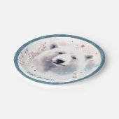 Winter Vibes Polar Bear Geburtstag Pappteller (Schrägansicht)