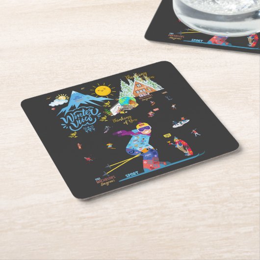 Winter Vibes Rechteckiger Pappuntersetzer (angewinkelt)