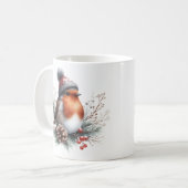 Winter Vibes Robin - Kaffeetasse (Vorderseite Links)