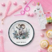 Winter Vibes Rocky Mountain Bighorn Sheep Geburtst Pappteller (Party)